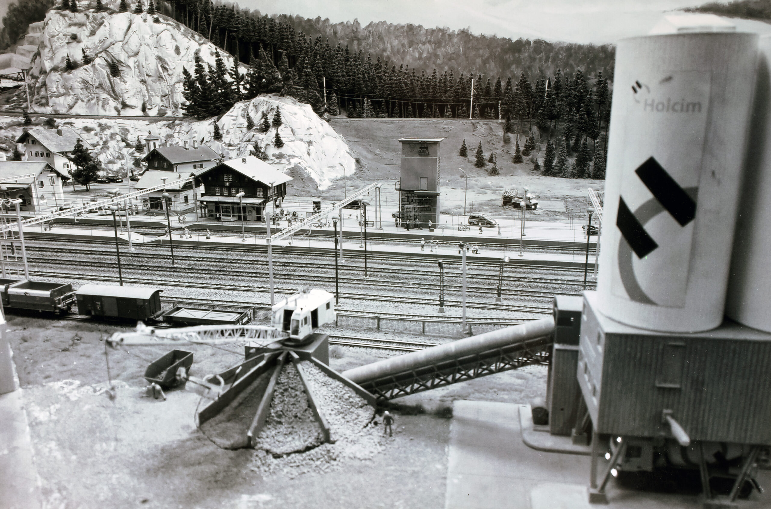 Geoff Hogno - "European Gravel Pit at the Miniature Wonderland" -- Third Place B&W Model Photography